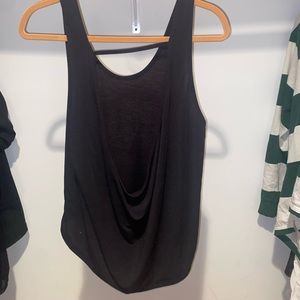 Black open back tank